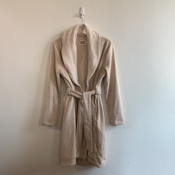 UGG Duffield II Fleece Robe in Oatmeal Heather Color - Picture 1 of 10